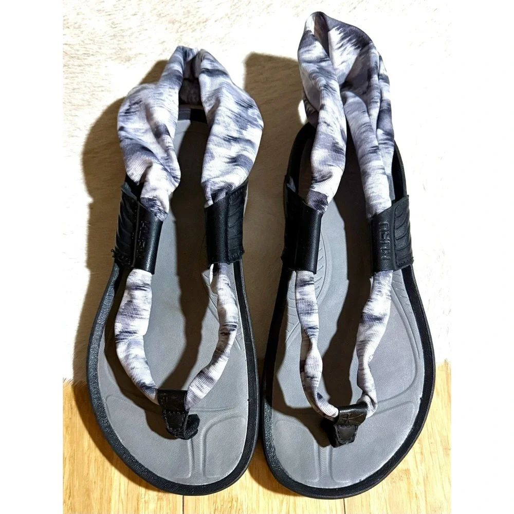 Kuru Women's Sling Wrap Sandal Women's Size‎ 7 Tie Dye Black Gray Arch Support - Picture 2 of 5